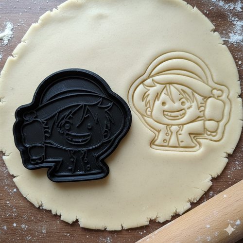 Emporte-piece luffy one piece 8 cm - moule patisserie artisanal