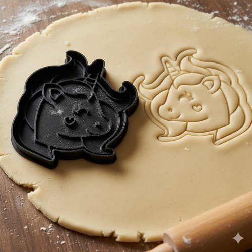 Emporte-piece licorne pour biscuits et pate a sucre - 8 cm