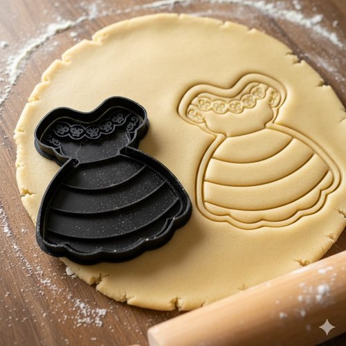 Emporte-pièce robe de princesse 8 cm - moule à biscuits artisanal