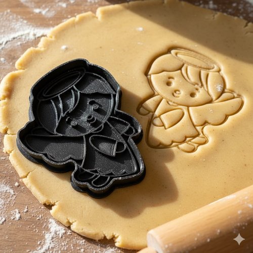 Emporte-piece ange de noel artisanal pour biscuits et sables - 8 cm