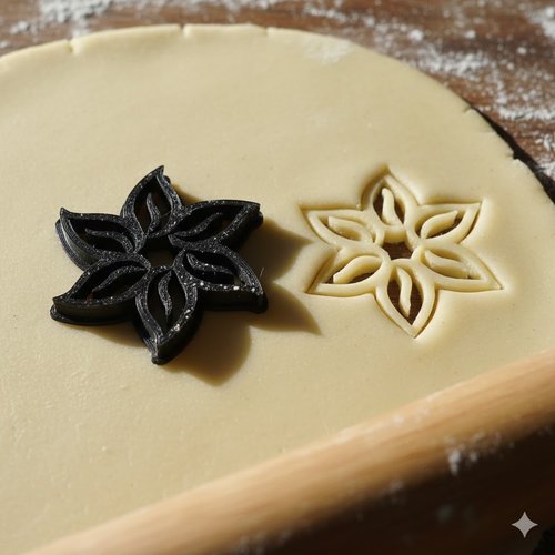 Emporte-pièce fleur 8 cm - moule à biscuits artisanal noir