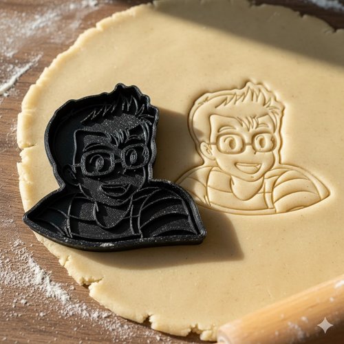 Emporte-pièce garçon à lunettes - moule biscuit artisanal 8 cm