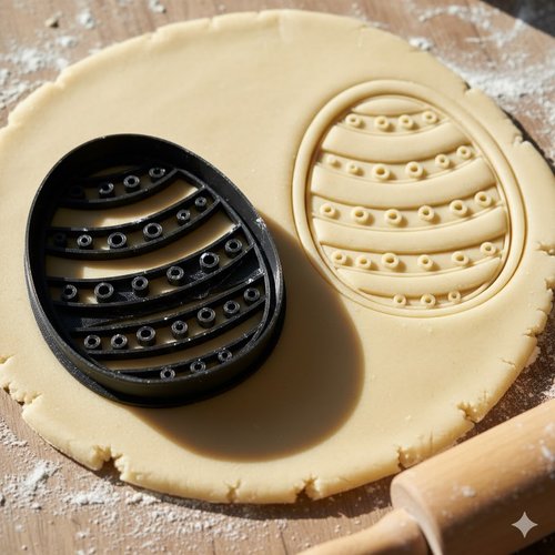 Emporte-piece oeuf de paques strie - 8 cm - moule artisanal