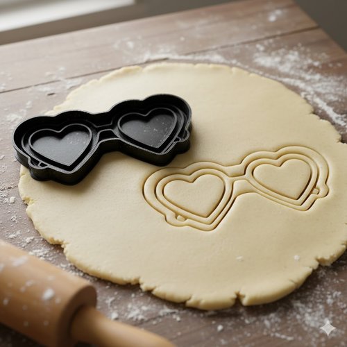 Emporte-pièce lunettes de soleil coeur 8 cm - moule à biscuit noir