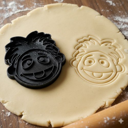 Emporte-piece visage rigolo 8 cm - moule biscuit artisanal noir