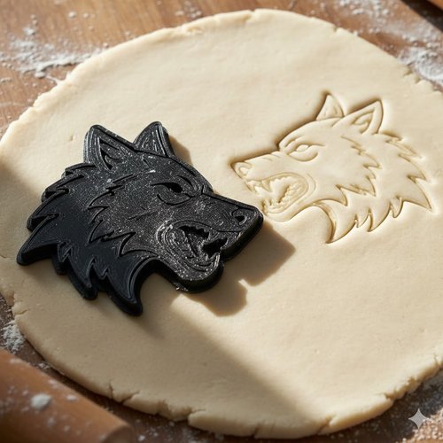 Emporte-pièce loup 8cm - moule à biscuits artisanal noir