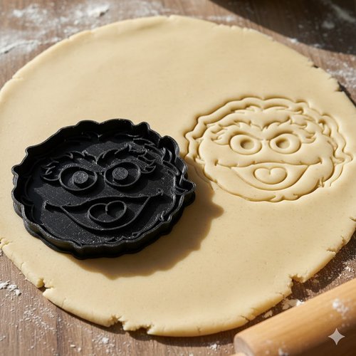 Emporte-piece monstre vert oscar - moule a biscuit artisanal 8 cm