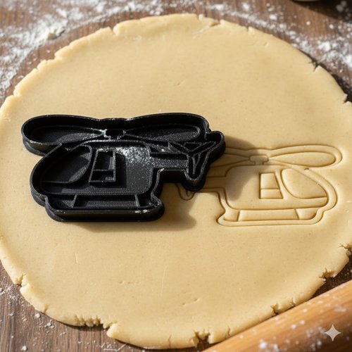 Emporte-pièce hélicoptère - moule à biscuit artisanal 8 cm