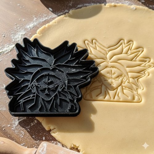 Emporte-piece broly dragon ball z - moule a biscuit artisanal 8 cm