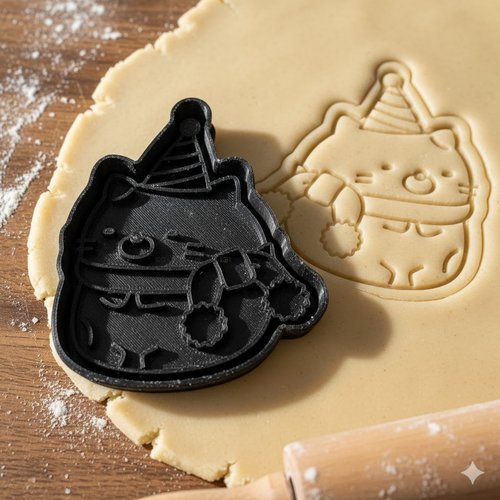 Emporte-piece chat de noel avec bonnet et echarpe - 8 cm