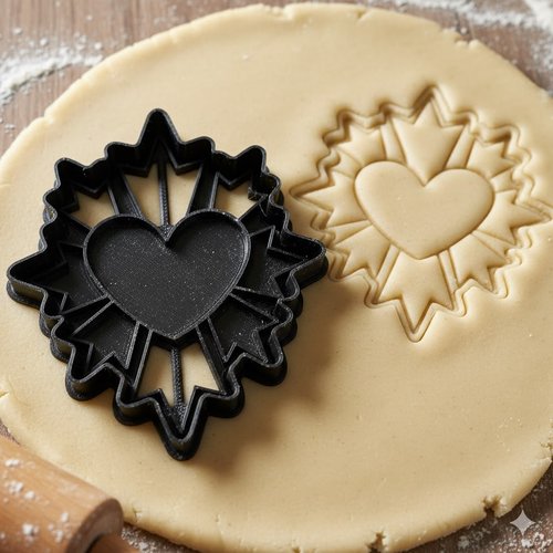 Emporte-piece coeur rayonnant 8cm - moule a biscuits artisanal