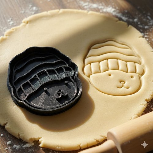 Emporte-pièce bonnet de noël artisanal 8 cm - moule biscuit hiver