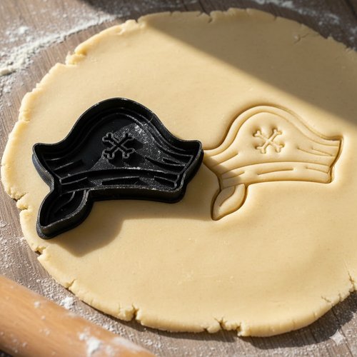 Emporte-piece chapeau de pirate 8 cm - moule biscuit artisanal noir
