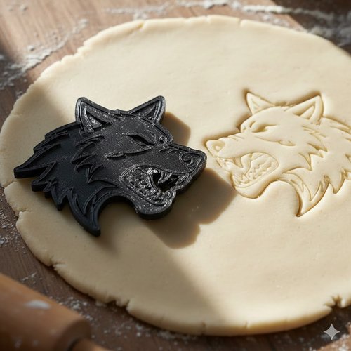 Emporte-pièce loup 8 cm - moule à biscuits artisanal noir