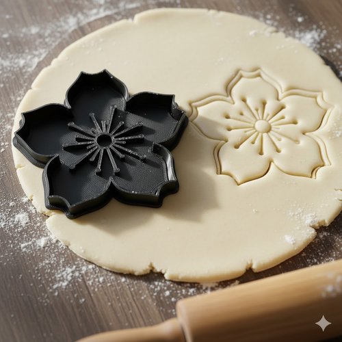 Emporte-piece fleur sakura 8 cm - moule a biscuits artisanal noir
