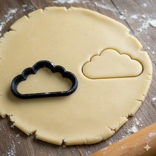 Emporte-pièce nuage 8 cm - moule à biscuit artisanal noir