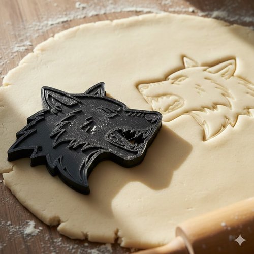 Emporte-pièce loup pour biscuits et pâtisserie - 8 cm noir