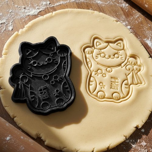 Emporte-piece maneki neko chat de la fortune 8 cm pour biscuits