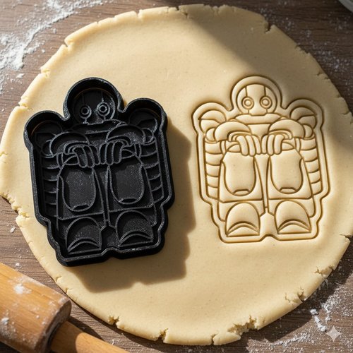 Emporte-piece robot artisanal - moule a biscuits 8 cm noir