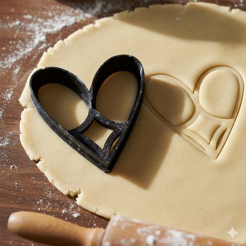 Emporte-pièce coeur artisanal 8 cm pour biscuits et pâtisserie noir