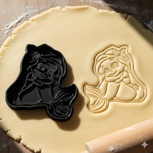 Emporte-piece sirene 8 cm - moule a biscuit artisanal disney