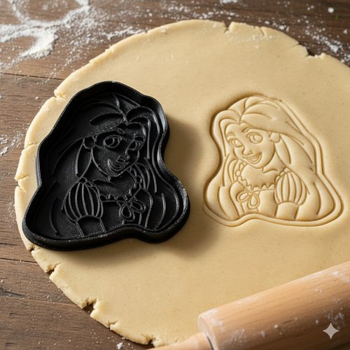 Emporte-piece princesse raiponce 8 cm - moule a biscuit artisanal