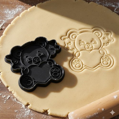 Emporte-piece ourson coeur 8cm - moule a biscuits artisanal