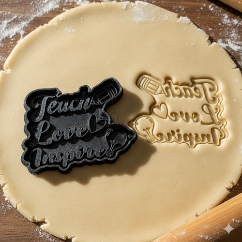 Emporte-piece teach love inspire - moule a biscuit enseignant 8 cm
