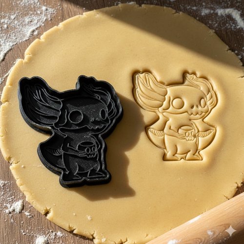 Emporte-piece axolotl gothique 8 cm - moule a biscuits artisanal