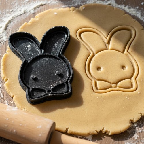 Emporte-pièce lapin à nœud papillon 8 cm - moule biscuits artisanal