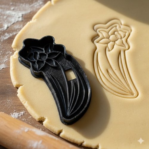 Emporte-piece fleur de narcisse 8 cm - moule biscuits artisanal