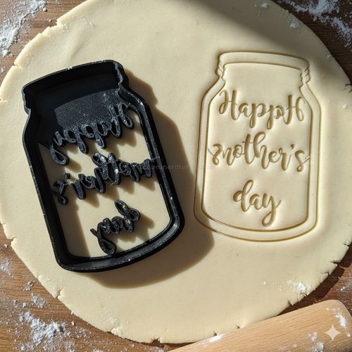 Emporte-piece fete des meres pot de confiture - biscuit 8 cm