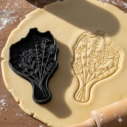 Emporte-pièce bouquet de fleurs 8 cm - moule biscuit artisanal