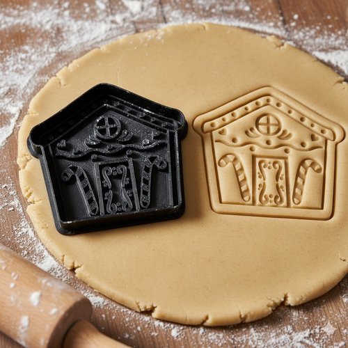 Emporte-piece maison de noel - moule a biscuit artisanal 8 cm