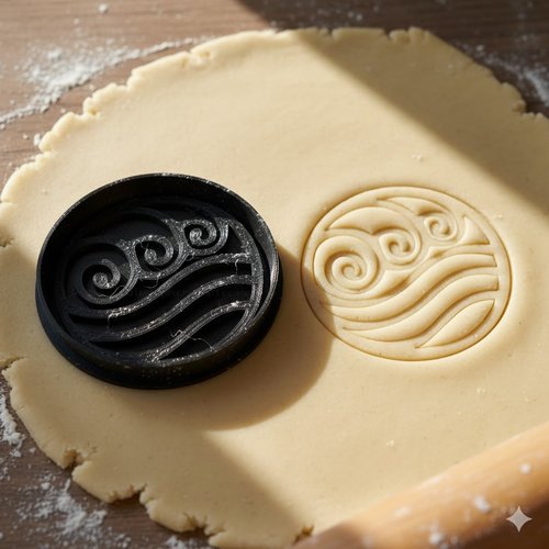 Emporte-piece de patisserie symbole de l eau - moule biscuit 8 cm