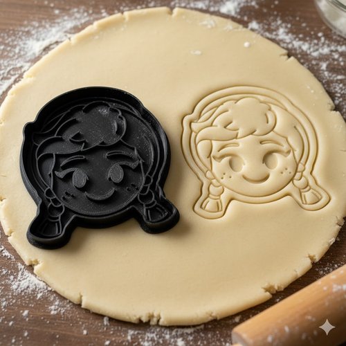 Emporte-piece princesse tresses pour biscuits et pate a sucre 8 cm