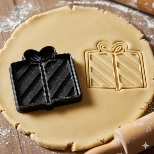 Emporte-pièce cadeau avec nœud 8 cm - moule à biscuit artisanal