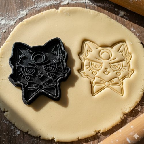 Emporte-piece chat magique manga - moule biscuit pâtisserie 8 cm