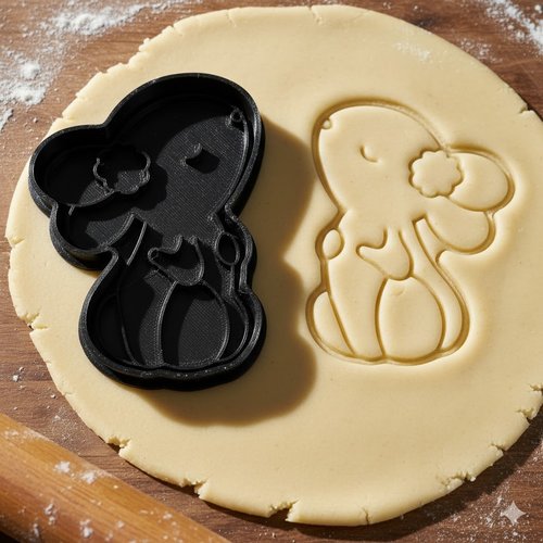Emporte-piece lapin kawaii 8 cm - moule a biscuit artisanal noir