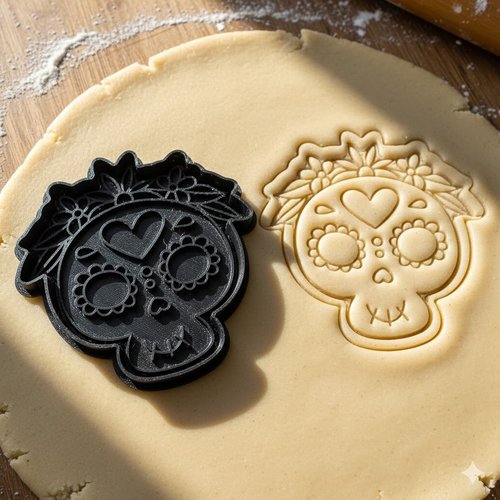 Emporte-pièce crâne mexicain dia de los muertos - 8 cm