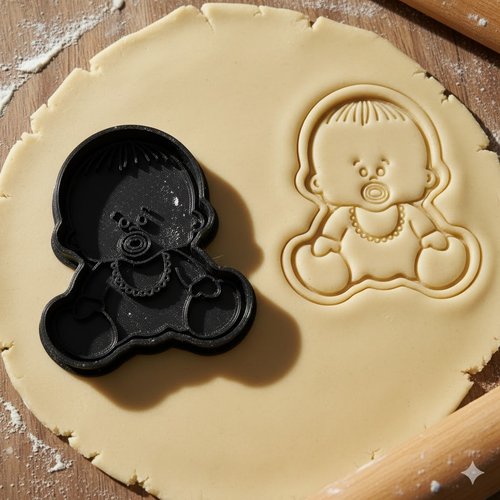 Emporte-piece bebe avec tetine 8 cm - moule biscuit de naissance