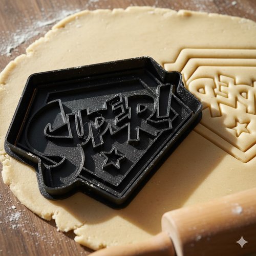 Emporte-piece super hero 8 cm - moule de pâtisserie artisanal noir