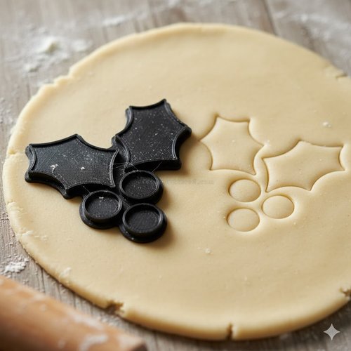 Emporte-piece houx de noel 8 cm - moule a biscuits et pate a sucre