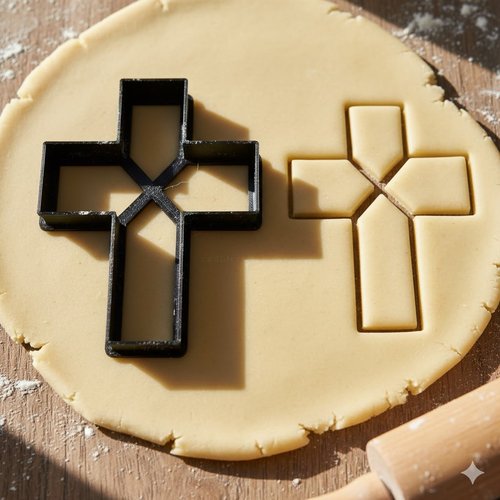 Emporte-piece croix chretienne 8 cm - moule patisserie artisanal noir