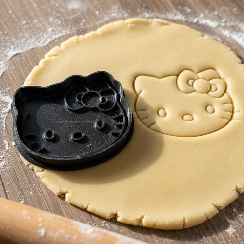 Emporte-piece hello kitty 8 cm - moule a biscuits artisanal noir