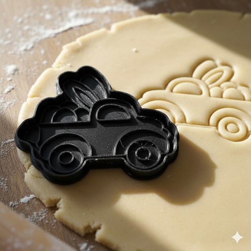 Emporte-piece de paques camion du lapin - moule a biscuit 8 cm