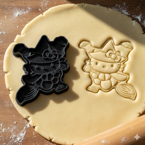 Emporte-pièce sorcière chat pour biscuits et pâte à sucre - 8 cm