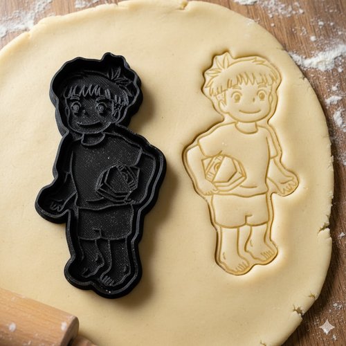 Emporte-piece enfant petit garcon 8cm - moule sable artisanal