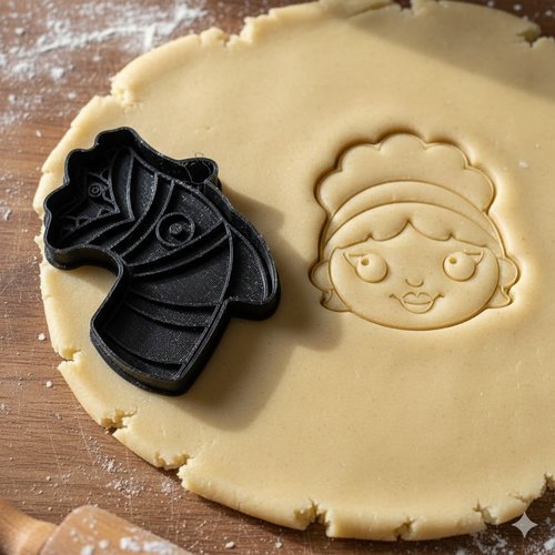 Emporte-pièce visage de fille artisanal - moule à biscuit 8 cm