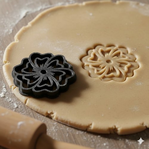 Emporte-piece fleur mandala 8 cm pour biscuits et pate sablee
